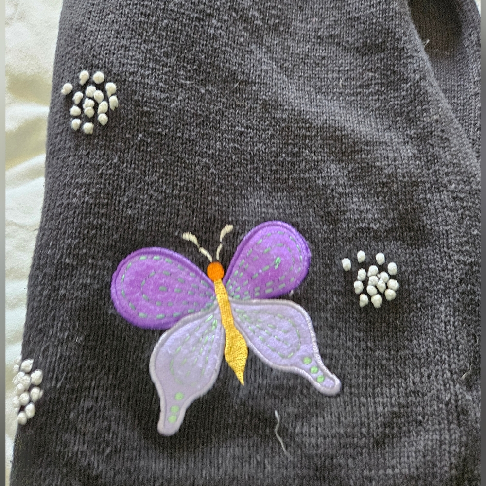 Quacker Factory Vintage Embroided Butterfly Cardigan - Picture 9 of 9
